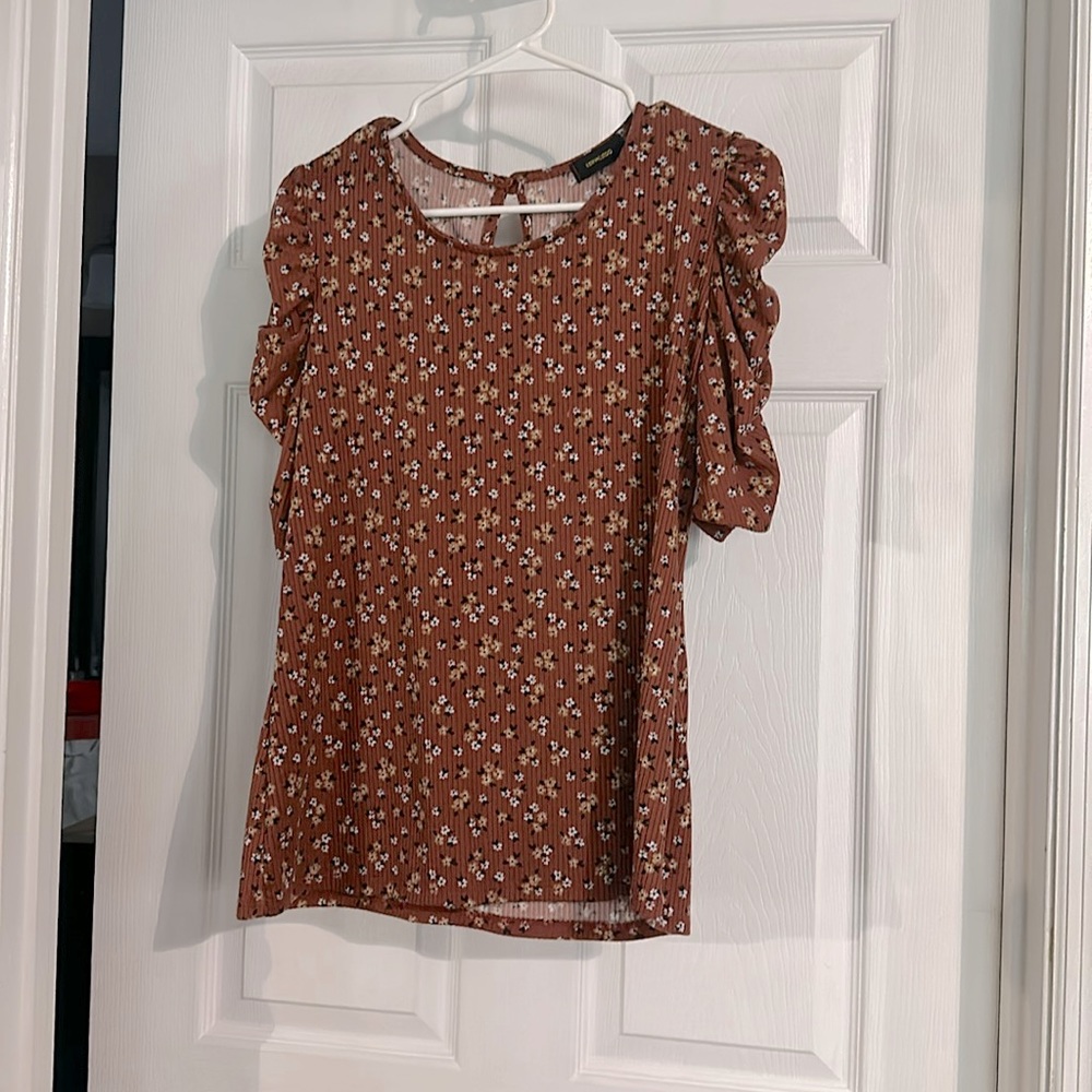 Large floral maternity blouse